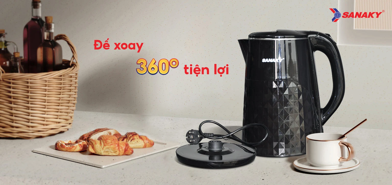 Đế xoay 360 độ tiện lợi