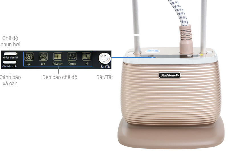 Bảng điều khiển dễ dùng - Bàn là hơi nước đứng Bluestone GSB-3951 Bảng điều khiển dễ dùng - Bàn là hơi nước đứng Bluestone GSB-3951