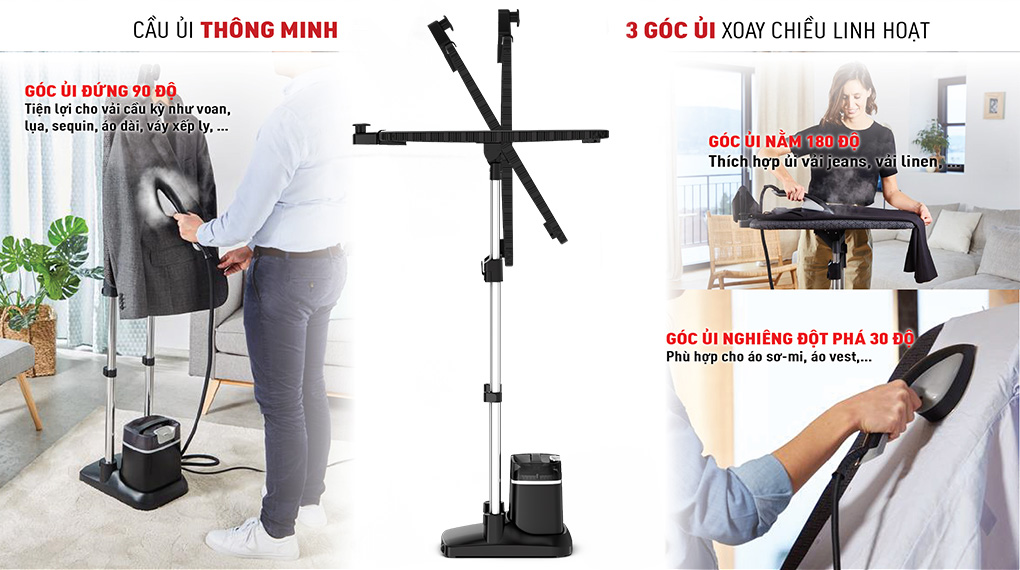 Linh hoạt - Bàn là hơi nước đứng Tefal IXEO Plus QT1510E0 2980W Linh hoạt - Bàn là hơi nước đứng Tefal IXEO Plus QT1510E0 2980W