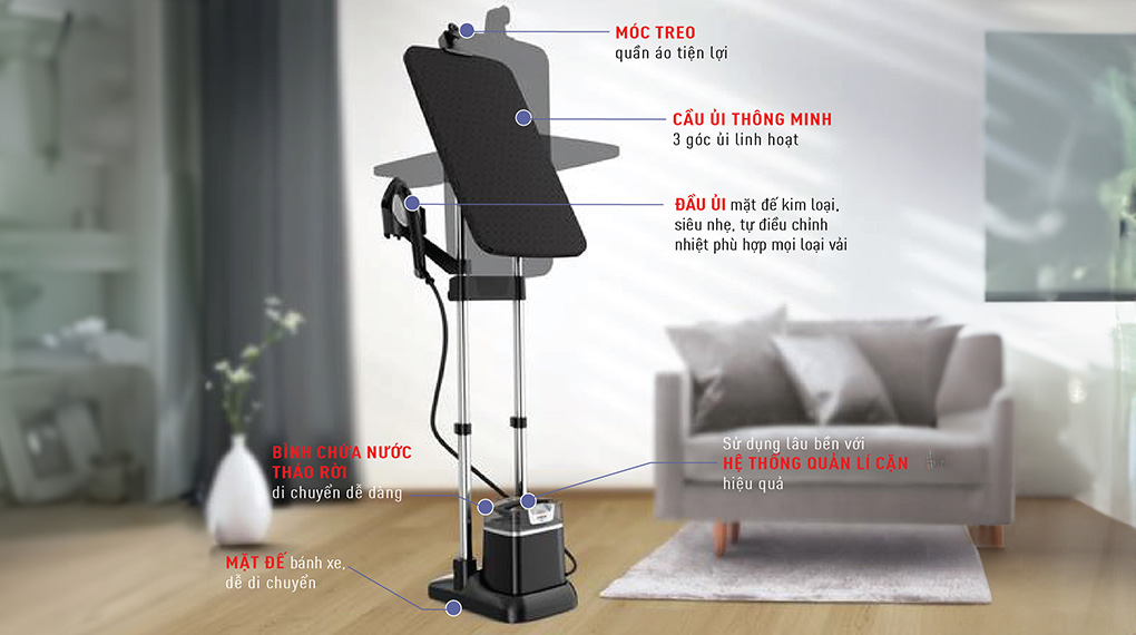 Bàn là hơi nước đứng Tefal IXEO Plus QT1510E0 2980W - Tiện ích Bàn là hơi nước đứng Tefal IXEO Plus QT1510E0 2980W - Tiện ích