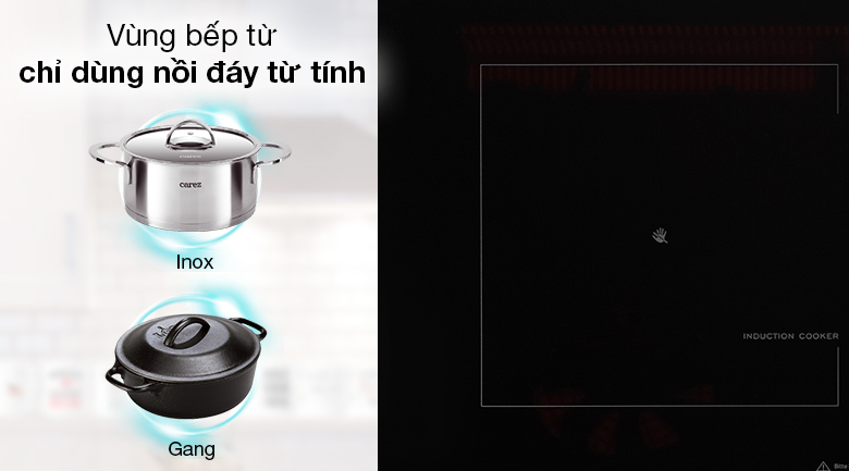 Bếp từ hồng ngoại Junger SIS-66 - Vùng nấu từ chỉ dùng được với nồi chảo có đế nhiễm từ Bếp từ hồng ngoại Junger SIS-66 - Vùng nấu từ chỉ dùng được với nồi chảo có đế nhiễm từ