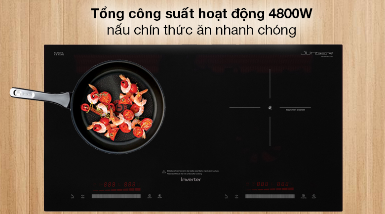 Bếp từ hồng ngoại Junger SIS-68 - Thiết kế bếp từ hồng ngoại 2 vùng nấu có tổng công suất hoạt động 4800W Bếp từ hồng ngoại Junger SIS-68 - Thiết kế bếp từ hồng ngoại 2 vùng nấu có tổng công suất hoạt động 4800W