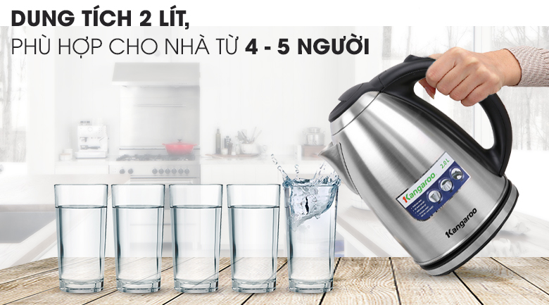 Dung tích - Ấm đun siêu tốc Kangaroo 2 lít KG-20SK3