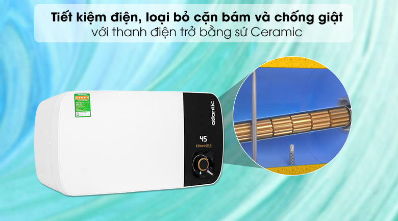 Bình nước nóng Atlantic Neo Max SWH 20H M-2 823017 với thanh điện trở ceramic an toàn tuyệt đối Bình nước nóng Atlantic Neo Max SWH 20H M-2 823017 với thanh điện trở ceramic an toàn tuyệt đối