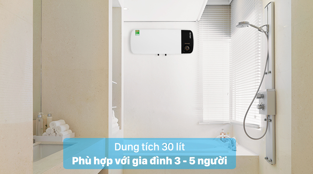 Bình nóng lạnh gián tiếp Atlantic 30 lít 2500W Neo Max SWH 30H M-2 833023 - Thiết kế gọn gàng, sang trọng không chiếm nhiều không gian