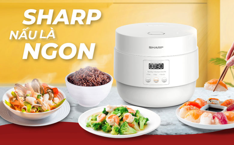 Nồi cơm điện tử Sharp KS-COM100DV-WH