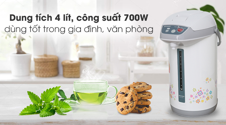 Dung tích và công suất Bình thủy điện Sharp KP-Y40PV-CU 4 lít Dung tích và công suất Bình thủy điện Sharp KP-Y40PV-CU 4 lít