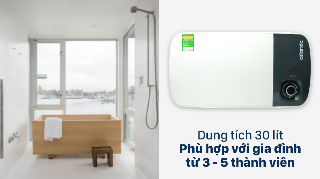 Bình nước nóng Atlantic 30 lít SWH 30H M-3 NEO PLUS 833026 - Dung tích