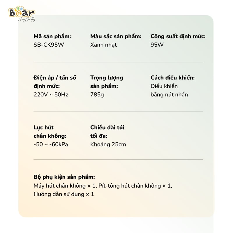 may hut chan khong bear sb ck95w 9