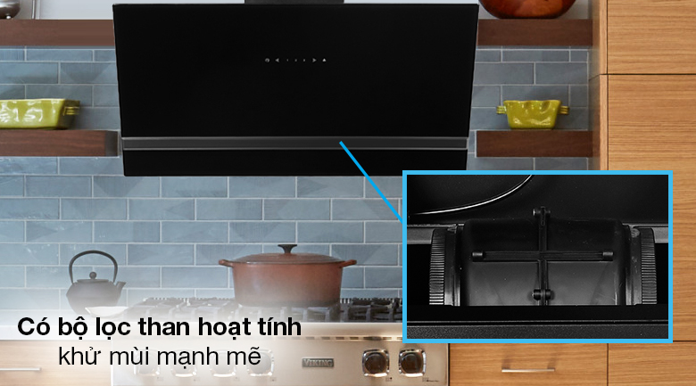 Máy hút mùi áp tường Kangaroo KG1361 - Chế độ hút và khử mùi trực tiếp bằng than hoạt tính