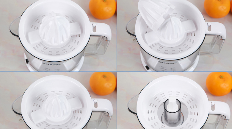 2 đầu vắt - Máy vắt cam Sharp EJ-J256-WH 2 đầu vắt - Máy vắt cam Sharp EJ-J256-WH