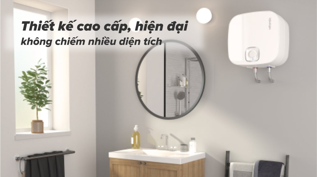 Bình nóng lạnh gián tiếp Atlantic 30 lít 2500W NANTO LITE SWH 30A M-N1 - Thiết kế sang trọng
