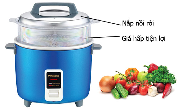 Nồi cơm điện Panasonic SR-W18GSARA 1.8 lít thiết kế tiện dụng