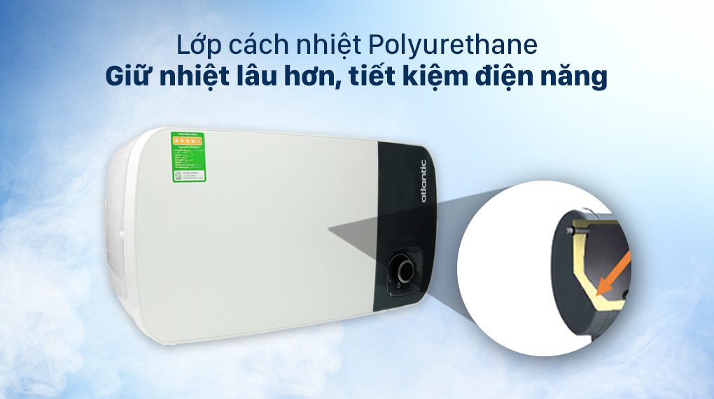 Bình nước nóng Atlantic 30 lít SWH 30H M-3 NEO PLUS 833026 - Cách nhiệt