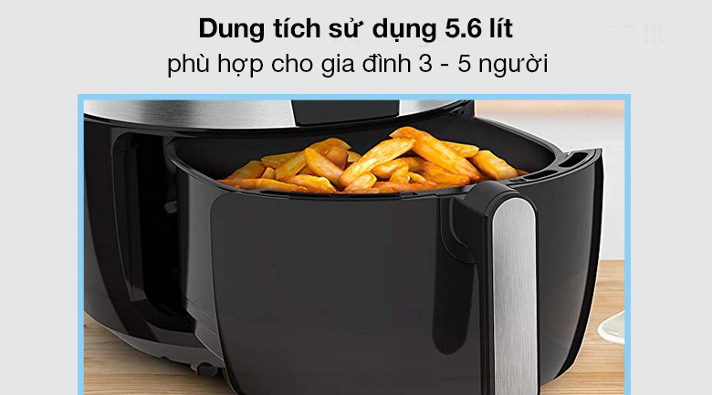 Nồi chiên không dầu Tefal EY701D15 5.6 lít - Dung tích Nồi chiên không dầu Tefal EY701D15 5.6 lít - Dung tích