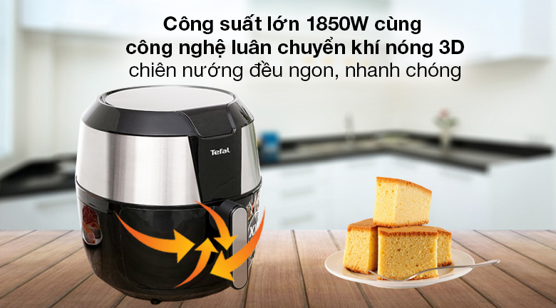Nồi chiên không dầu Tefal EY701D15 5.6 lít - Tích hợp công suất đến 1850W Nồi chiên không dầu Tefal EY701D15 5.6 lít - Tích hợp công suất đến 1850W