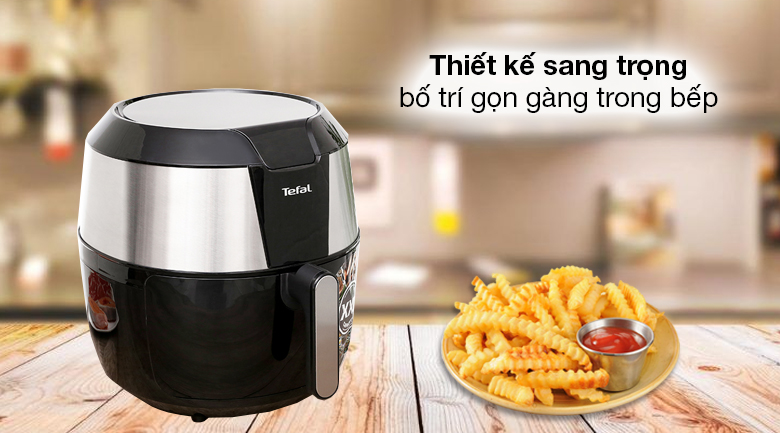 Nồi chiên không dầu Tefal EY701D15 5.6 lít - Thiết kế gọn gàng, chắc chắn, màu đen thanh lịch Nồi chiên không dầu Tefal EY701D15 5.6 lít - Thiết kế gọn gàng, chắc chắn, màu đen thanh lịch