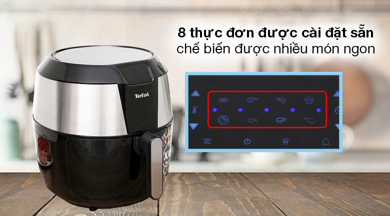 Nồi chiên không dầu Tefal EY701D15 5.6 lít - Có 8 thực đơn được cài đặt sẵn Nồi chiên không dầu Tefal EY701D15 5.6 lít - Có 8 thực đơn được cài đặt sẵn
