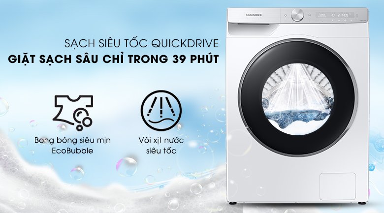 Tiết kiệm thời gian giặt với công nghệ giặt sạch siêu tốc QuickDrive