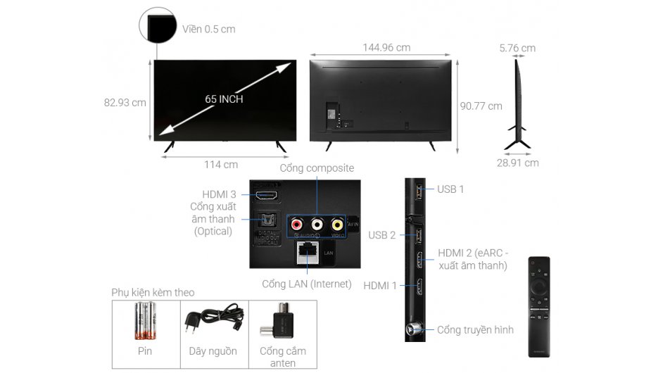 Smart Tivi QLED Samsung 4K 65 inch QA65Q60AAKXXV