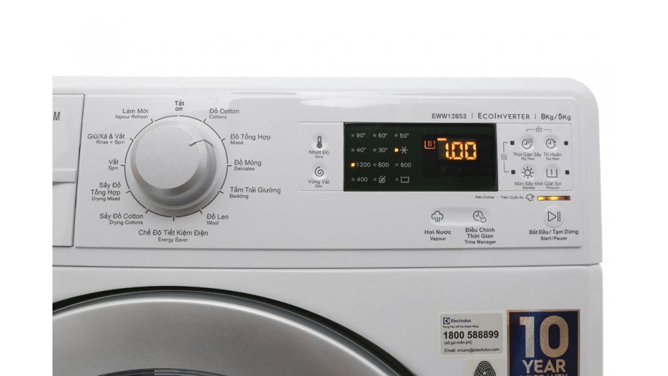 Máy giặt sấy 8KG Electrolux EWW12853