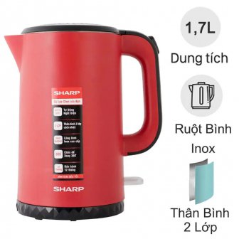 Bình đun siêu tốc 1.7 lít Sharp EKJ-17EVPS-RD new