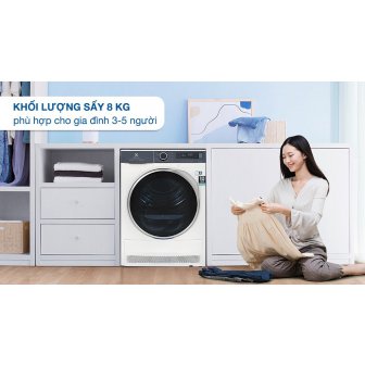 Máy sấy bơm nhiệt Electrolux UltimateCare 8 kg EDH803Q7WB