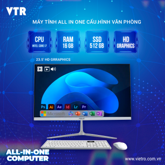 Máy vi tính để bàn All-in-one Pc Intel Core i7, Ram 16GB, SSD 512GB, 24 inch HD Graphics