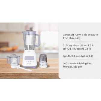 Máy xay sinh tố đa năng Philips HR2223/00 ( 2 cối + xay thịt ) New 2026