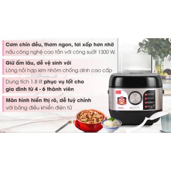 Nồi cơm cao tần Toshiba 1.8 lít RC-18IX1PV new 2026