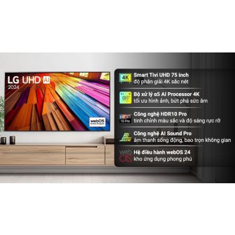 Smart Tivi LED LG 4K 75 inch 75UT8050PSB 2024