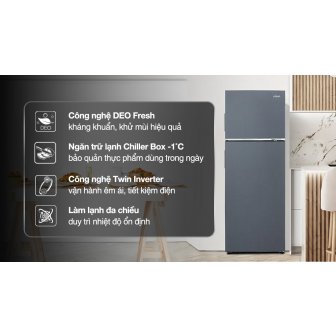 Tủ lạnh AQUA Inverter 358 lít AQR-T410FA(SL) NEW