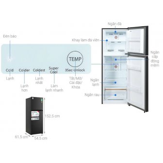 Tủ lạnh Toshiba Inverter 240 lít GR-RT310WE-PMV(68) new 2026
